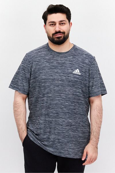 adidas Men Sportswear Fit Short Sleeve Training T-Shirt, Heather Grey
