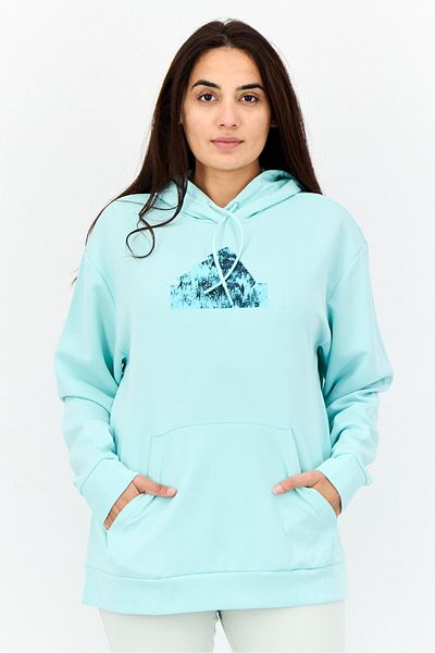 adidas Women Sportswear Fit Long Sleeves Outdoor Sweatshirt, Sky Blue