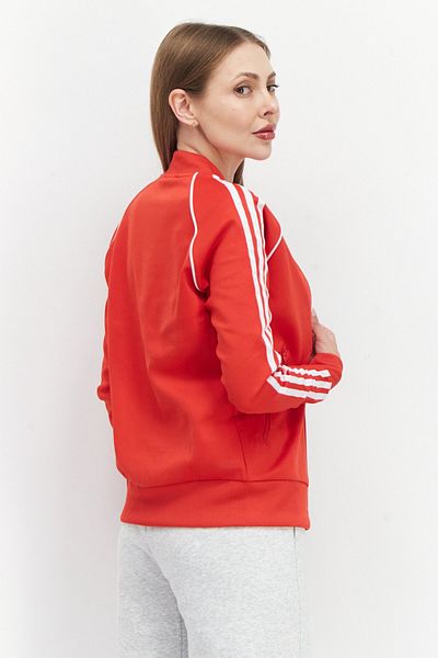 adidas Women Sportswear Fit Long Sleeve Sweatshirt, Red/white