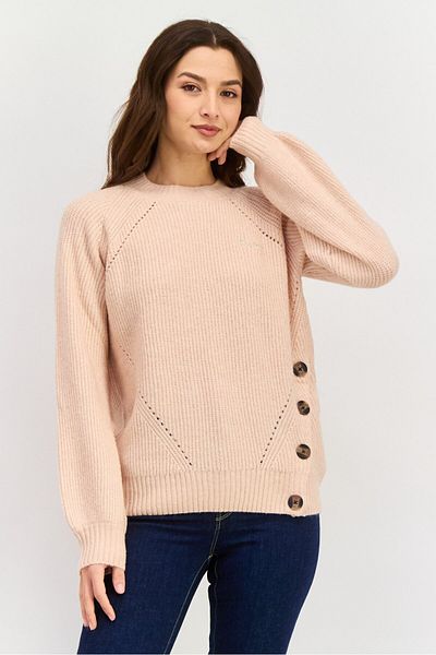 Pepe Jeans Women Crew Neck Long Sleeves Knitted Sweater, Pink