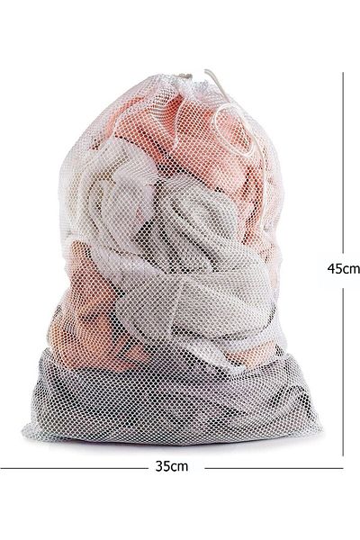Turkco Drawstring Laundry Net |   Dirty Clean Clothes Clothing Bag 35X45Cm