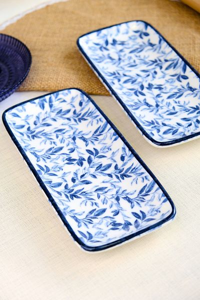 tabakevi Plate House Porcelain Blue Heaven Boat Plate 2 Li 22X10X1Cm