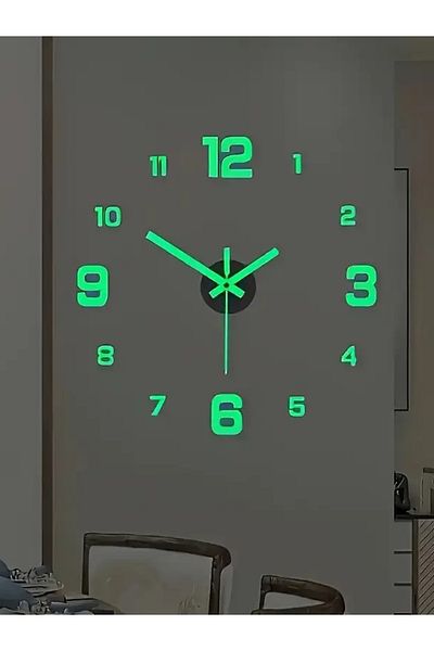 gozal Modern 3d Led Wall Clock – Large Display, Silent Operation, Glow-in-the-dark