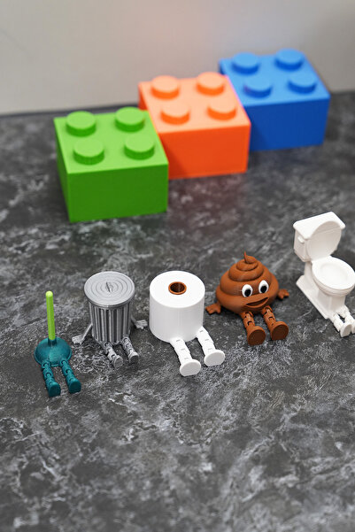 Home Sevimli Banyo Köşesi - Ayaklı Banyo Seti - Klozet - Tuvalet Kağıdı - Gül...