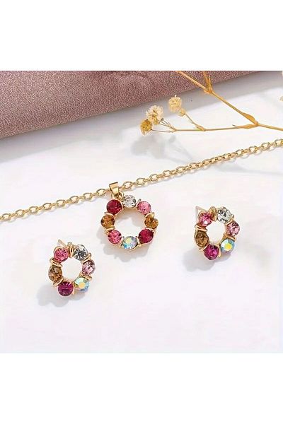 ByLily Floral Stylish Necklace and Earrings Set