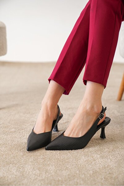 luuq shoes LASSİE Pantofi cu toc pentru femei, cu spate deschis, perforați cu laser