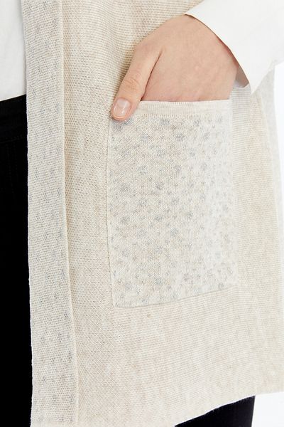 larocci Women's Standard V-Neck Silver Glitter Detailed Mother Vest with Pockets