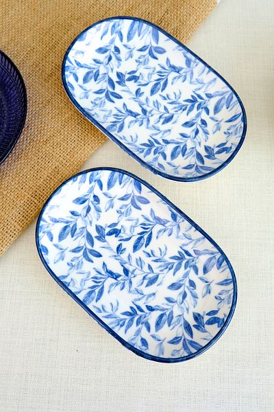 tabakevi Plate House Porcelain Blue Heaven Boat Plate 2 Li 18X11X2Cm