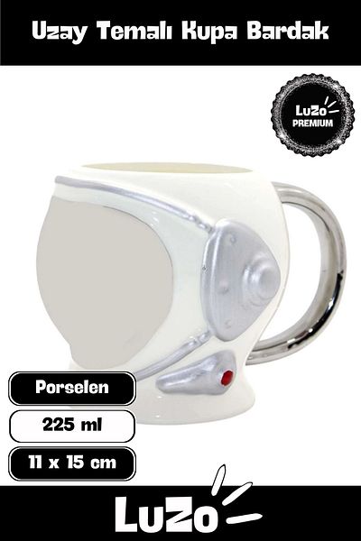 LuZo Premium Series Gift for Lover Friend Decorative Stylish Porcelain Space Themed Mug Cup 11 X 15 cm