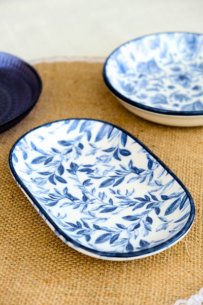 tabakevi Plate House Porcelain Blue Heaven Boat Plate Single 18X11X2Cm