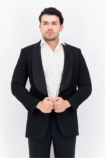 Gant Men Regular Fit Plain Formal Blazer, Black