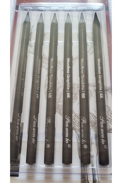 Modellino 6Pcs Wood Free Graphite Sketch - Woodless Sketch Pencil Swm-6H