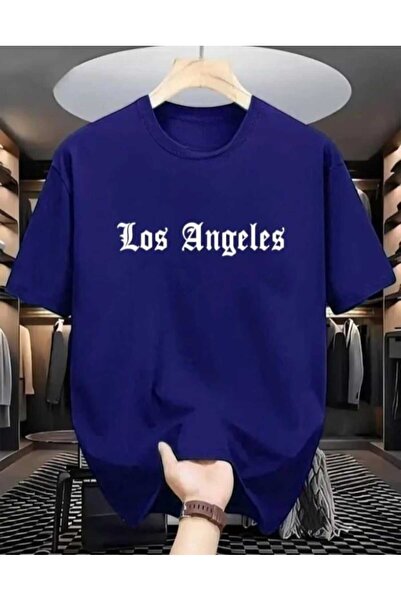 UNCİA OUTDOORS تي شيرت لوس أنجلوس مطبوع كبير الحجم للجنسين برقبة دائرية