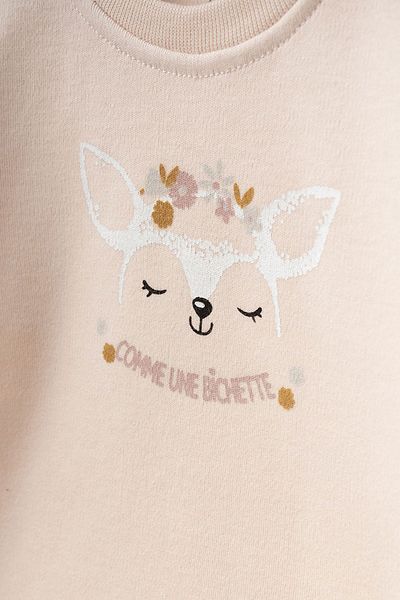 Aziz Bebe Baby Girl Animal Patterned Bodysuit / Beret / Bottom Top Set 0-6 Months