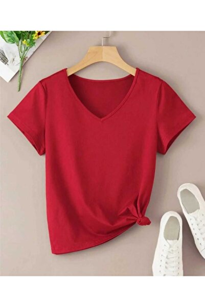 İpli Oversize T-Shirt Printed Red Color