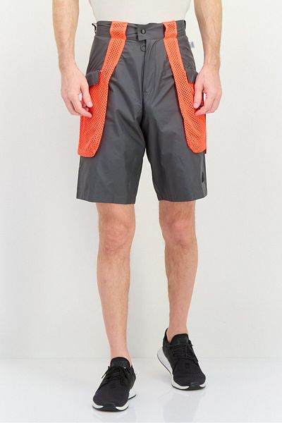 adidas Men Sportswear Fit Drawstring Outdoor Shorts, Grey/Orange