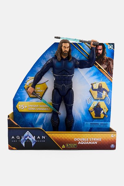 DC COMICS Aquaman 12-inch Double Strike Action Figure, Navy