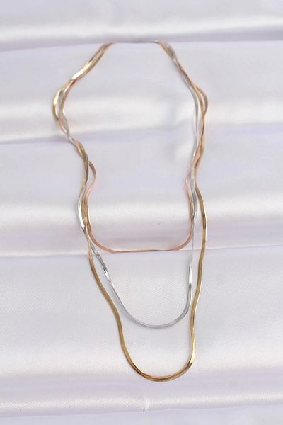 Clariss 316L الصلب 3 اللون سلسلة إيطالية متعددة قلادة