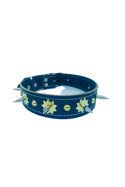 Allhunting Çivili Köpek Tasması Çift Kat Deri 3x63