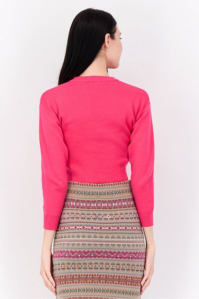 Don't Call Me Jennyfer Women Crew Neck Plain Long Sleeves Sweatshirt, Fuchsia