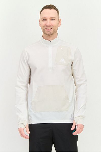 adidas Men Sportswear Fit Long Sleeve Training Jacket, White/beige