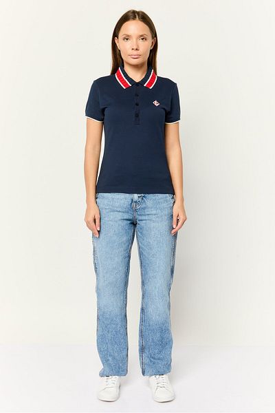 Esprit Women Spread Collar Polo Shirt, Navy