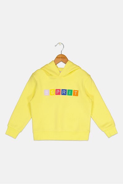 Esprit Kids Boy Long Sleeves Graphic Print Hooded Sweatshirts, Yellow