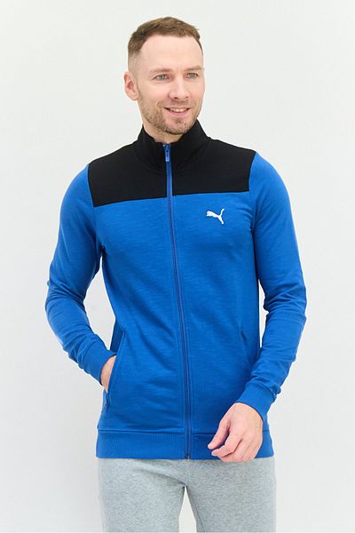 Puma Men Sportswear Fit Long Sleeve Outdoor Sweatshirt, Blue Black