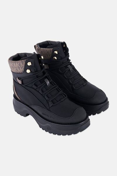 Michael Kors Women Medium Dupree Hiker Mid Calf Boots, Black/brown