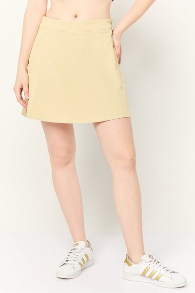 Esprit Women Solid Denim Mini Skort, Beige