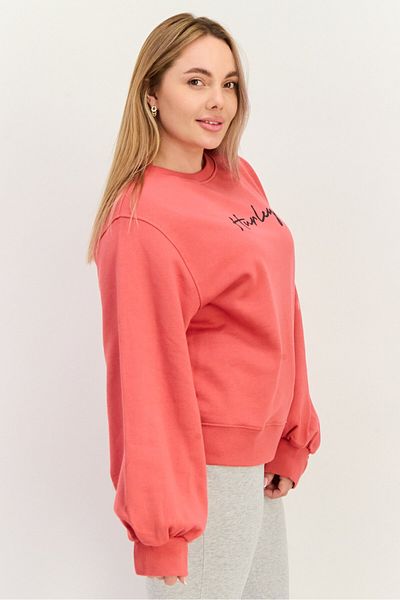 Hurley Women Sportswear Fit Long Sleeve Outdoor Sweatshirt, Coral