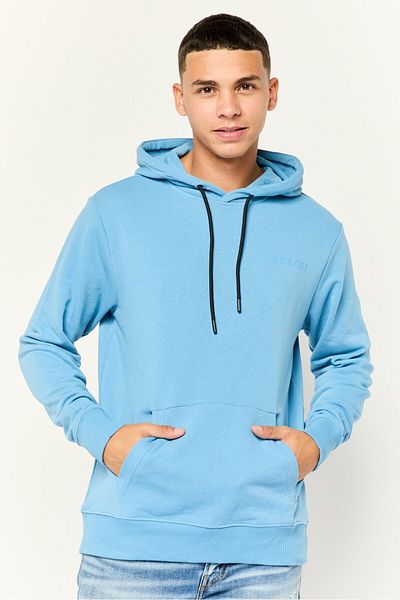 Kenneth Cole Men Brand Logo Long Sleeves Hoodies, Light Blue
