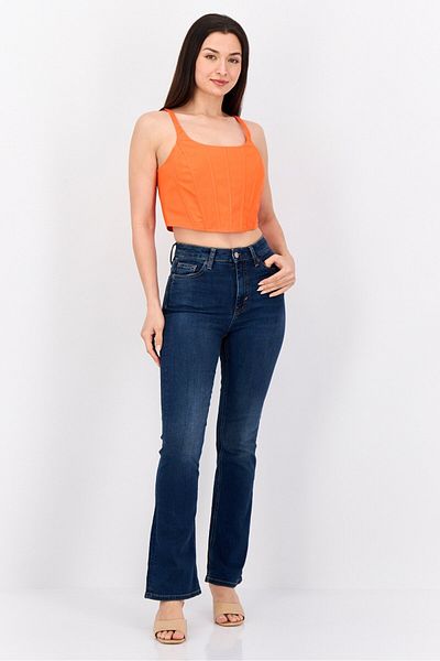 Esprit Women Regular Fit High Rise Straight Stretchable Jeans, Navy