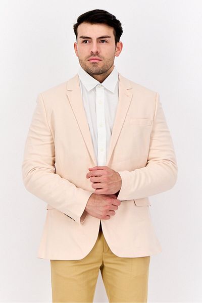 Asos Design Men Regular Fit Plain Casual Blazer, Light Peach