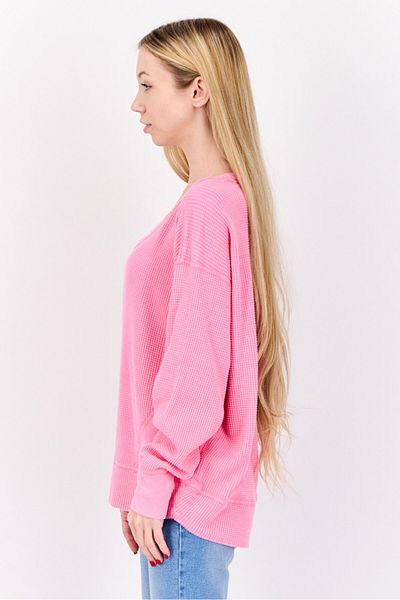 Offline by Aerie Women V-neck Textured Sweater, Pink
