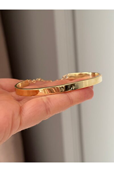 emy by emel luxury silver jewelry Altın Kaplama Düz Model Kelepçe Bilezik 925...