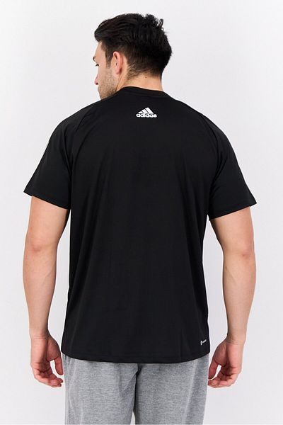 adidas Men Sportswear Fit Short Sleeves Training T-shirt, Black/white