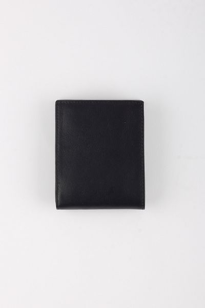 GÜMÜŞ Genuine Leather Coin Horizontal Men's Wallet Black, Double Leaf Card Holder