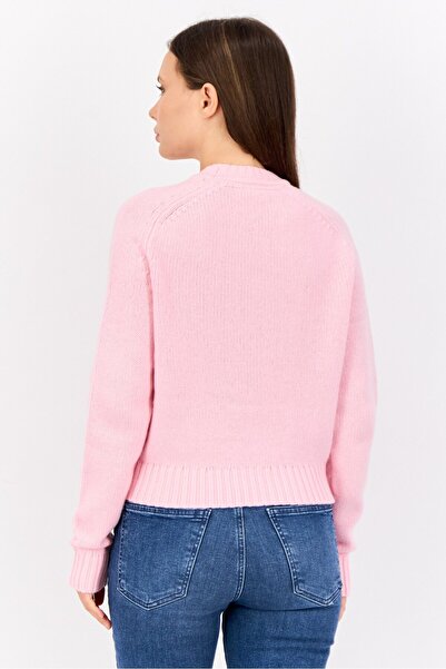 Esprit Women Crew Neck Knitted Sweater, Pink