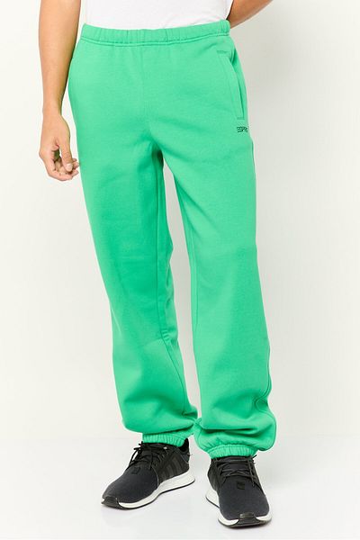 Esprit Men Regular Fit Brand Logo Sweatpants, Green
