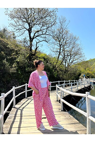 MJORA Large Size Kimono & Pants Knitted Set