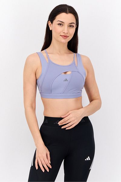 adidas Women Power Impact Support Padded Sports Bra, Light Purple/silver