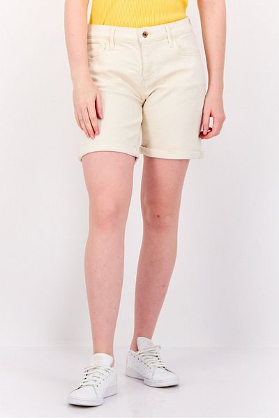 Esprit Women Textured Denim Shorts, Cream
