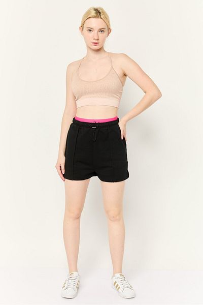 Esprit Women Brand Logo Drawstring Basic Shorts, Black