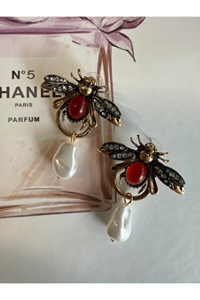 TAKIMOON VIP İnci Sallantılı Marka Model Arı Küpe