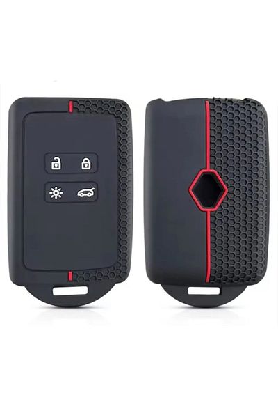 GMA KEYS For Renault Austral Megane 4/Clio 5 Honeycomb Silicone Key Case Cover Black/Red
