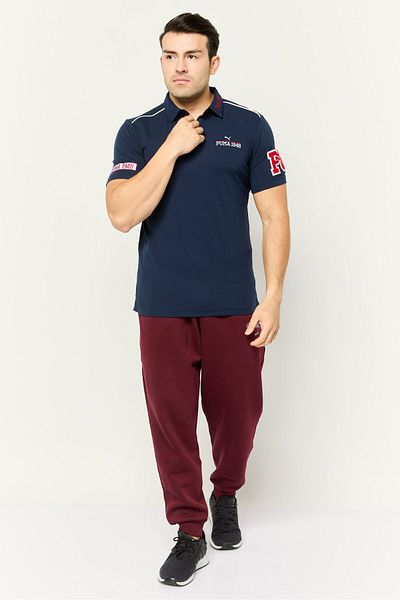 Puma Men Sportswear FIt Embroidered Short Sleeves Golf Polo Shirt, Navy