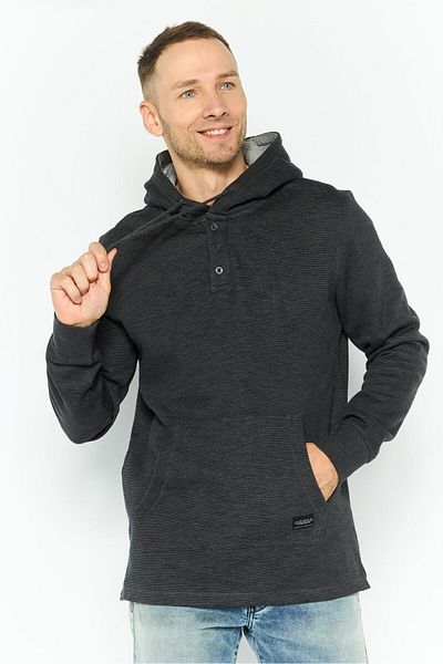 Silver Jeans Co. Men Heather Long Sleeves Hoodie, Charcoal Grey