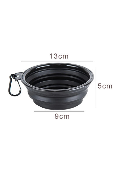 Choice black 350ml Collapsible Dog Pet Folding Silicone Bowl Outdoor Travel Portable Puppy Food Container F