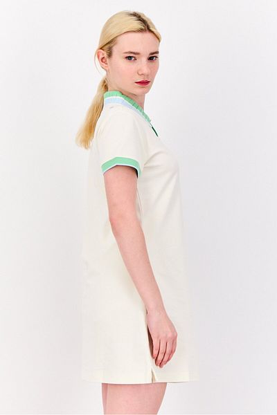 Esprit Women Spread Collar Short Sleeve Shirt Dress, Off White
